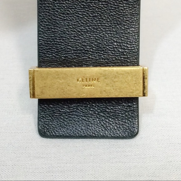 Celine Suede Leather Cuff - Green w/Gold clasp - Picture 3 of 6